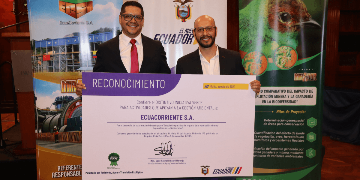 Estudio desarrollado por la UTPL y EcuaCorriente fue reconocido por el Ministerio del Ambiente