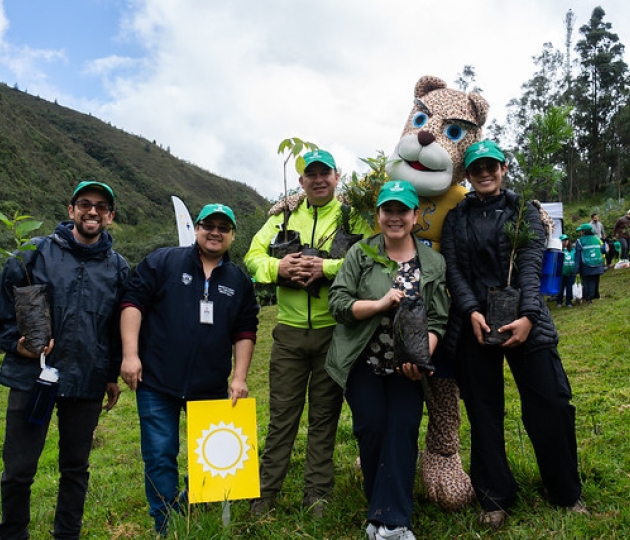 Reforestación en Cajanuma en alianza con Cascos Verdes