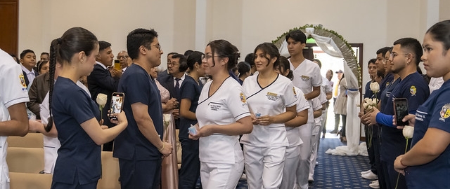 Imposición de insignias a estudiantes de Enfermería