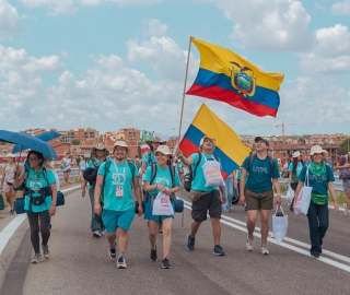 Delegación de la UTPL presente en el Jubileo de los jóvenes en Roma.